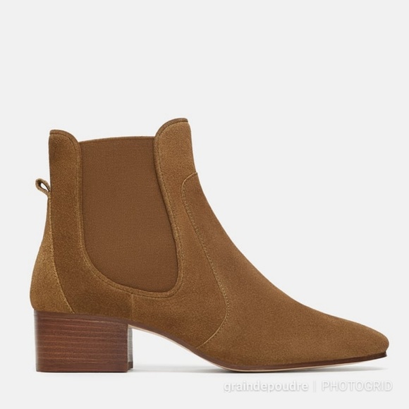 Zara Suede Leather Tan Chelsea Boot 36 37 38 39 42 - Picture 1 of 6
